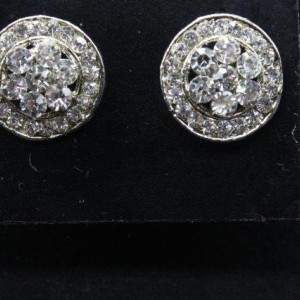 Silver Plated Alloy Metal Traditional American Diamonds, Stud Earrings