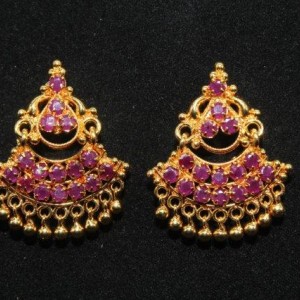 Gold Plated Alloy Metal Fashion Color Stones And Beads Drop Earrings