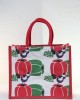 Multipurpose Fancy Jute Bag - Random Colour Vegetables Print with Zipper (13 X 6 X 11 inches)