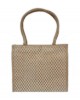 Multi Compartment Jute Hand Bag - Random Colour Fancy Ladies Handbag with Zipper (13.5 X 5 X 11 inches)