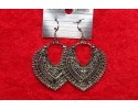 Oxidized Silver Finish Alloy Metal, Designer Long Dangles With Ethnic Design,Drop Earrings