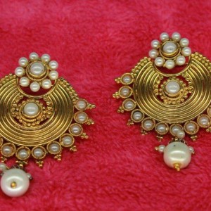 Gold Plated Alloy Metal,Fashion Design With White And Coloured Stones With Beads,Drop Earrings