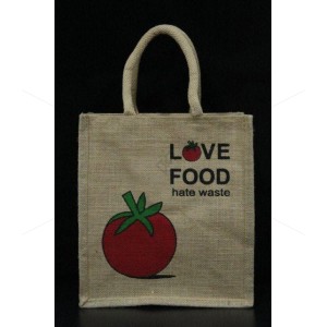 Multi Utility Lunch Bag - Love Food Print with Zipper (11 X 5 X 10 inches)