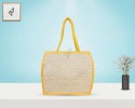 Multi Compartment Fancy Jute Bag - Random Colour Fancy Ladies Handbag with Zipper and Phone Pouch  (13 X 4 X 11 inches)