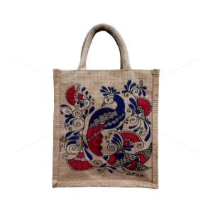 Gift Bags for Wedding and Other Occasions - Random Colour Peacock Print with Zipper (10 X 5 X 11 inches)