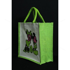 Gift Bags for Occasions/Functions - Random Color Canvas Mickey And Miney Mouse Print with Zipper (11 X 5.5 X 10 inches)