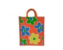 Multi Utility Canvas Lunch Bag - Random Color Flower Print with Zipper (12 X 5 X 14 inches)