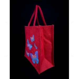 Multi Utility Lunch Bag - Random Colour Butterfly Print with Zipper (11 X 6 X 12 inches)