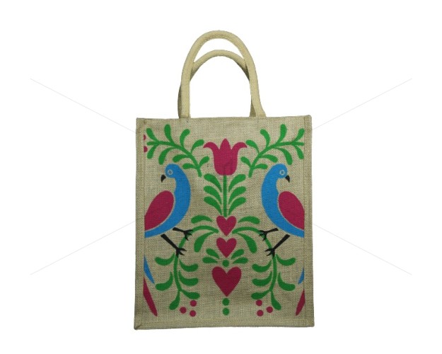 Gift Bags for Wedding and Other Occasions - Multi Colour Peacock Print with Zipper (12 X 5 X 14 inches)