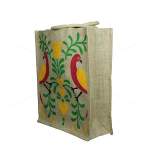Gift Bags for Wedding and Other Occasions - Multi Colour Peacock Print with Zipper (12 X 5 X 14 inches)