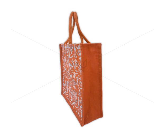 Multi Utility Lunch Bag - Multicolor Warli Print with Zipper (12.2 X 4.5 X 13.5 inches)