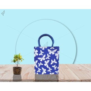 Fancy Utility Bag - Random Colour bag with Butterfly Print and Zipper (10 X 5 X 12 inches)