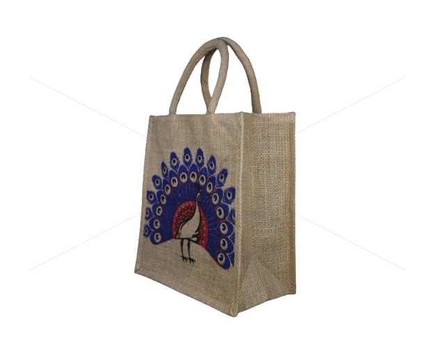 Gift Bags for Wedding and Other Occasions - Random Colour Peacock Print with Zipper (10 X 5.5 X 11 inches)