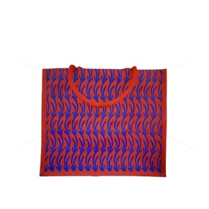 Shopping Bag - Random Colour Flower Print with Inner Pocket and Zipper (15.5 X 6 X 13 inches)