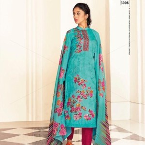 Eminent Aari Work - Satin Cotton Unstitched Dress Material