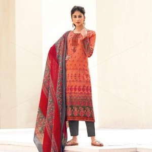 Eminent Aari Work - Satin Cotton Unstitched Dress Material