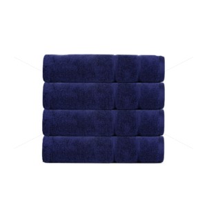 Hand Towel 500 GSM, Luxury Zero Twist - 100% Naturally Feather Soft Zero Twist Ringspun Cotton Yarn, Extra Large, Elegantly Plush (4 Pcs Hand Towel Set, Navy Blue), Allure [T1010]