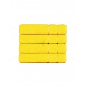 Hand Towel 500 GSM, Luxury Zero Twist -100% Naturally Feather Soft Zero Twist Ringspun Cotton Yarn, Extra Large, Elegantly Plush (4 Pcs Hand Towel Set, Yellow), Allure [T1011]