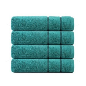 Hand Towel 500 GSM, Luxury Zero Twist -100% Naturally Feather Soft Zero Twist Ringspun Cotton Yarn, Extra Large, Elegantly Plush (4 Pcs Hand Towel Set, Teal Green), Allure [T1012]