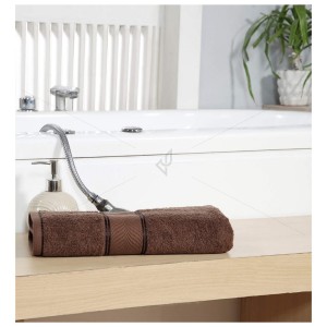 Bath Towel 450 GSM, Premium 100%-Cotton, Soft, Highly Absorbent, 450 GSM (Pack of 1 Bath Towel, Cappuccino Brown), Elegance [T1021]