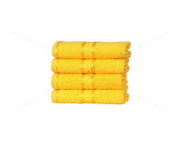 Hand Towel  450 GSM, Premium 100% Cotton, Soft, Highly Absorbent, (4 Pcs Hand Towel Set, Vibrant Yellow), Elegance [T1028]