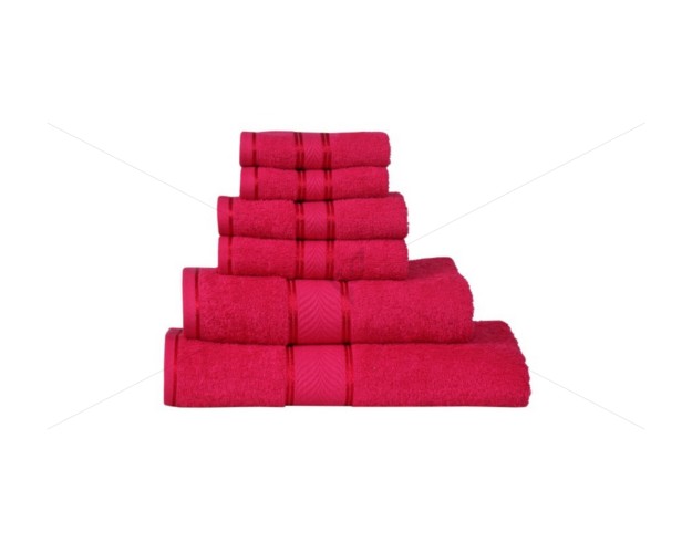 Family Towel 450 GSM, Premium 100% Cotton, Soft, Highly Absorbent,  (6 Piece Family Towel Set, Romantic Fuchsia), Elegance [T1025]