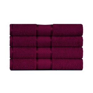 Hand Towel 450 GSM, Premium 100% Cotton, Soft, Highly Absorbent, (4 Pcs Hand Towel Set, Cheer Wine), Elegance [T1030]