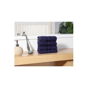 Hand Towel 450 GSM, Premium 100% Cotton, Soft, Highly Absorbent, (4 Pcs Hand Towel Set, Navy Blue), Elegance [T1031]