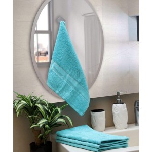 Hand Towel 450 GSM, Premium 100% Cotton, Soft, Highly Absorbent, (4 Pcs Hand Towel Set, Fresh Aqua), Elegance [T1032]