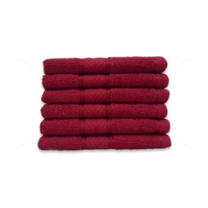 Premium 100% Cotton, Soft, Highly Absorbent, 450 GSM (6 Pcs Face Towel Set, Festive Red), Elegance [T1034]