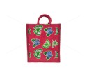 Multi Utility Canvas Lunch Bag - Random Color Butterfly Print with Zipper (12 X 5 X 14 inches)
