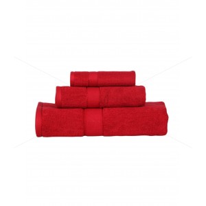 3 Pc Towel 500 GSM, Premium, 100% Natural Ring-Spun Double ply Cotton Yarn, Soft, Extra Absorbent & Durable, Quick-Dry (3 Pcs Towel Set, Festive Red), Elysian [T1046]