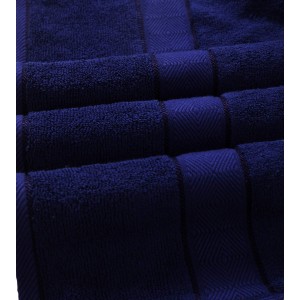 8 Pc Towel 500 GSM, Premium, 100% Natural Ring-Spun Double ply Cotton Yarn, Soft, Extra Absorbent & Durable, Quick-Dry (Premium Pack of 8 Pcs Towel Set, Navy Blue), Elysian [T1051]