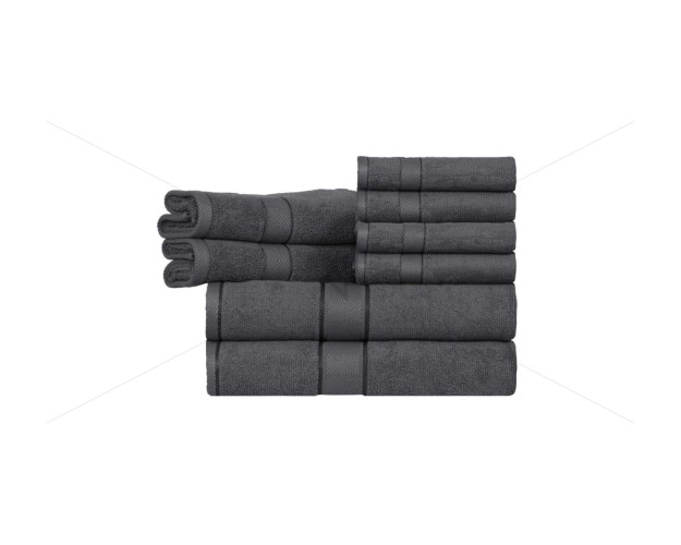 8 Pc Towel 500 GSM, Premium, 100% Natural Ring-Spun Double ply Cotton Yarn, Soft, Extra Absorbent & Durable, Quick-Dry (Premium Pack of 8 Pcs Towel Set, Grey), Elysian [T1052]