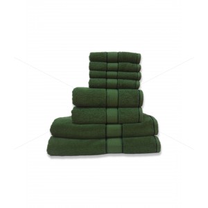 Premium, 100% Natural Ring-Spun Double ply Cotton Yarn, Soft, Extra Absorbent & Durable, Quick-Dry (Premium Pack of 8 Pcs Towel Set, Olive Green), Elysian [T1053]