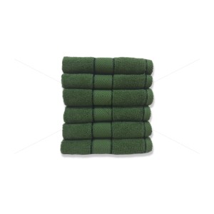 Premium, Double ply Cotton Yarn, Soft, Extra Absorbent & Durable, Quick-Dry (6 Pcs Face Towel Set, Olive Green), Elysian [T1055]