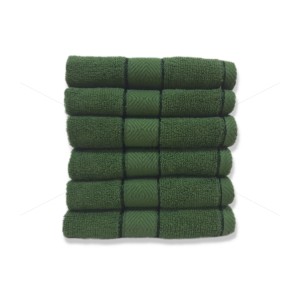 Premium, Double ply Cotton Yarn, Soft, Extra Absorbent & Durable, Quick-Dry (6 Pcs Face Towel Set, Olive Green), Elysian [T1055]