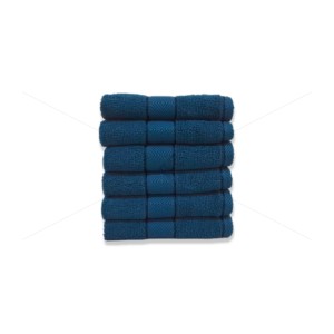 Premium, Double ply Cotton Yarn, Soft, Extra Absorbent & Durable, Quick-Dry (6 Pcs Face Towel Set, Teal Blue), Elysian [T1056]