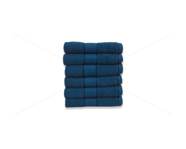 Premium, Double ply Cotton Yarn, Soft, Extra Absorbent & Durable, Quick-Dry (6 Pcs Face Towel Set, Teal Blue), Elysian [T1056]