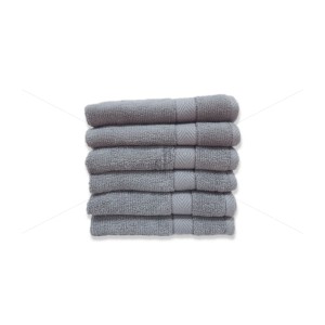 Premium, Double ply Cotton Yarn, Soft, Extra Absorbent & Durable, Quick-Dry (6 Pcs Face Towel Set, Light Grey), Elysian [T1057]