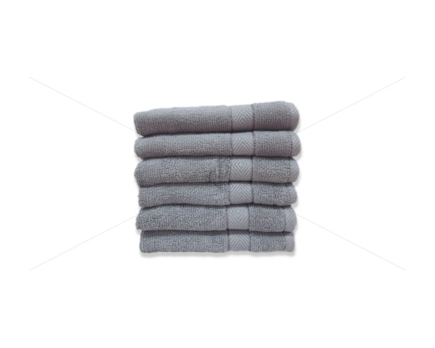Premium, Double ply Cotton Yarn, Soft, Extra Absorbent & Durable, Quick-Dry (6 Pcs Face Towel Set, Light Grey), Elysian [T1057]