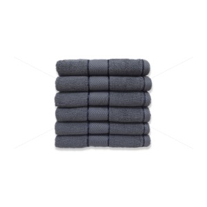 Premium, Double ply Cotton Yarn, Soft, Extra Absorbent & Durable, Quick-Dry (6 Pcs Face Towel Set, Grey), Elysian [T1058]