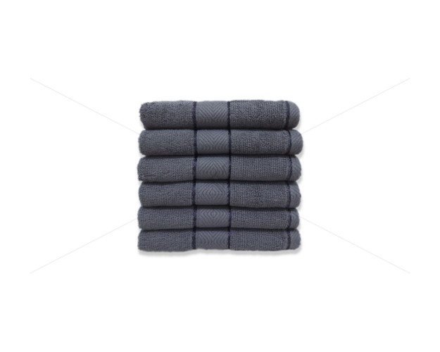 Premium, Double ply Cotton Yarn, Soft, Extra Absorbent & Durable, Quick-Dry (6 Pcs Face Towel Set, Grey), Elysian [T1058]