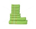 10 Pc Towel 400 GSM, Premium, Extra Light Weight Soft, Absorbent, Durable, Reasonable, Quick Dry, 100% Ring-Spun Cotton Yarn, (10 Pcs Towel Set, Natural Green), Essence [T1067]