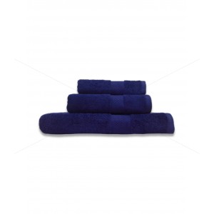 Premium Luxury - 100% Natural Ring-Spun Double Ply Cotton Yarn, Soft, Extra Absorbent & Durable, Quick-Dry, 600-GSM (3 Pcs Towel Set, Navy Blue), Opulence [T1076]