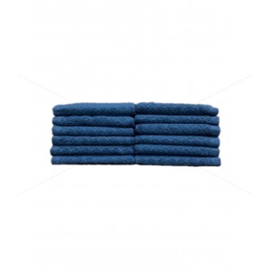 Premium - 100% Natural Ring-Spun Finest Cotton Yarn, Double Ply, Solid Jacquard, Extra Absorbent & Durable, Quick-Dry, (12 Pcs Face Towel Set, Teal Blue), Pristine [T1091] 