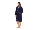 Unisex Bathrobe (L/XL) 380 GSM, Premium Shawl Collar, Double Sided Terry, Higher Absorbency -100% Pure Cotton,  Navy Blue, Celestial [BR1009]