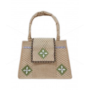 Elegant-Fashionable Jute Multipurpose Hand Bag with Zipper (14 X 4.2 X 10 inches)