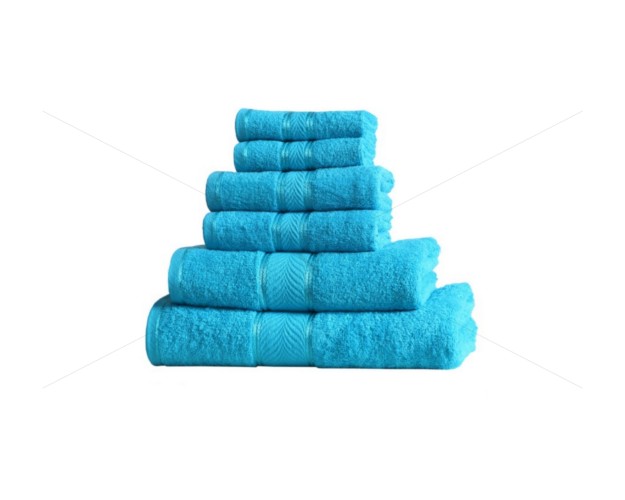 Family Towel 450 GSM, Premium 100% Cotton, Soft, Highly Absorbent, (Premium Pack of 6 Pcs Family Towel Set, Pleasant Sky), Elegance [T1039]