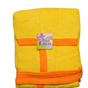 Premium - 100% Soft Cotton, Kids Bathrobes with Hooded Style, Pure Ring-Spun, Finest Quality, Double Sided Terry for Higher Water Absorbency (Pack of 1 Kid's Bathrobe, 7-9 Years, Yellow) [KBR1005]